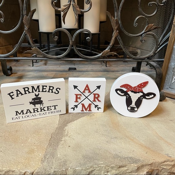 NWT Farmhouse Set of Kitchen Decor, Standing Signs, Hanging Metal Wall Key… - Picture 4 of 15